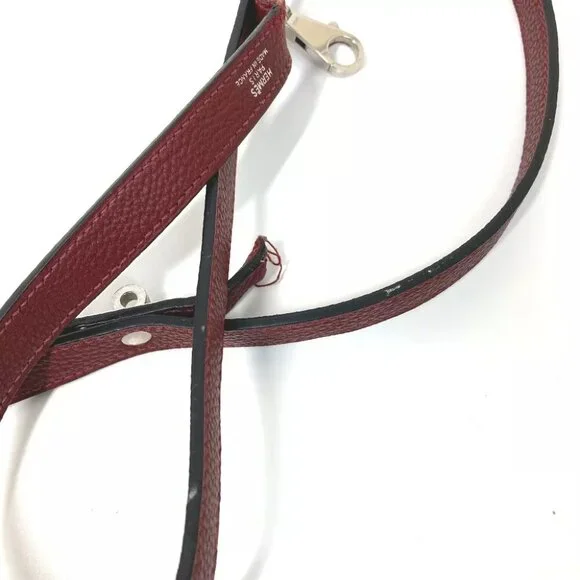HERMES KellyHardware Pet dog dog dog Lead Leather wine-red/SilverHardware - Picture 3 of 9